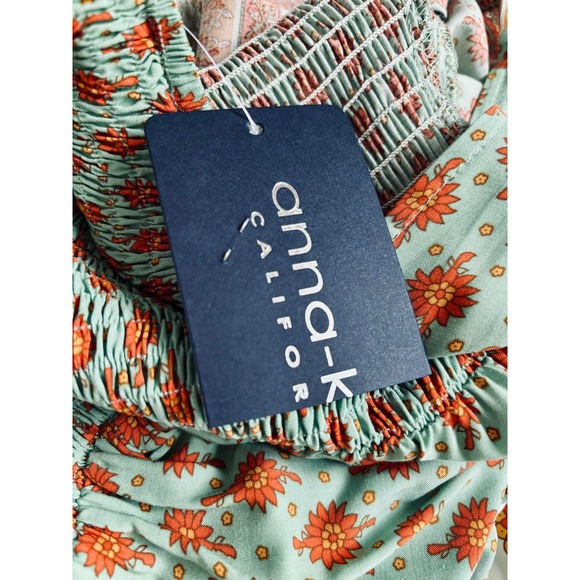 Anna Kaci Maxi Dress Feminine Ruffle Sz Sm Peasant Boho Flounce Milkmaid NWT - Picture 5 of 7